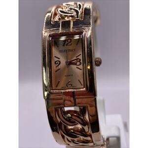 Ellen Tracy Womens Rose Gold Bagle Quartz Watch New Battery